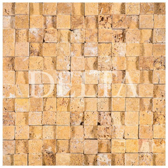 Naturstein Splitface Mosaik Gold cubic 23x23mm