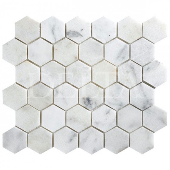 Naturstein Mosaik Carrera 48mm hexagon